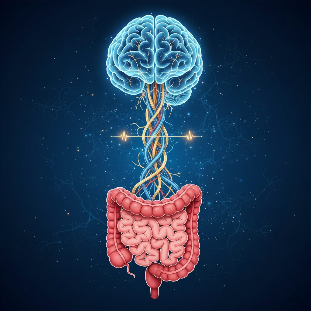 image 2 - An artistic illustration showing the neural pathways connecting the human gut and the brain