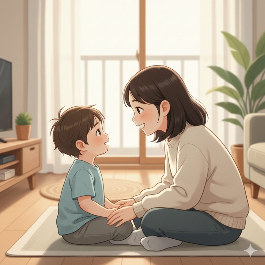 image 4 - A child using a small, appropriately sized broom to sweep the floor.