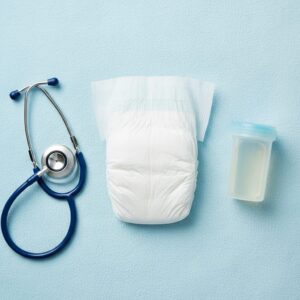 image 2 - A clean, clinical setting showing a sterile urine collection kit and a magnifying glass, symbolizing careful diagnosis.