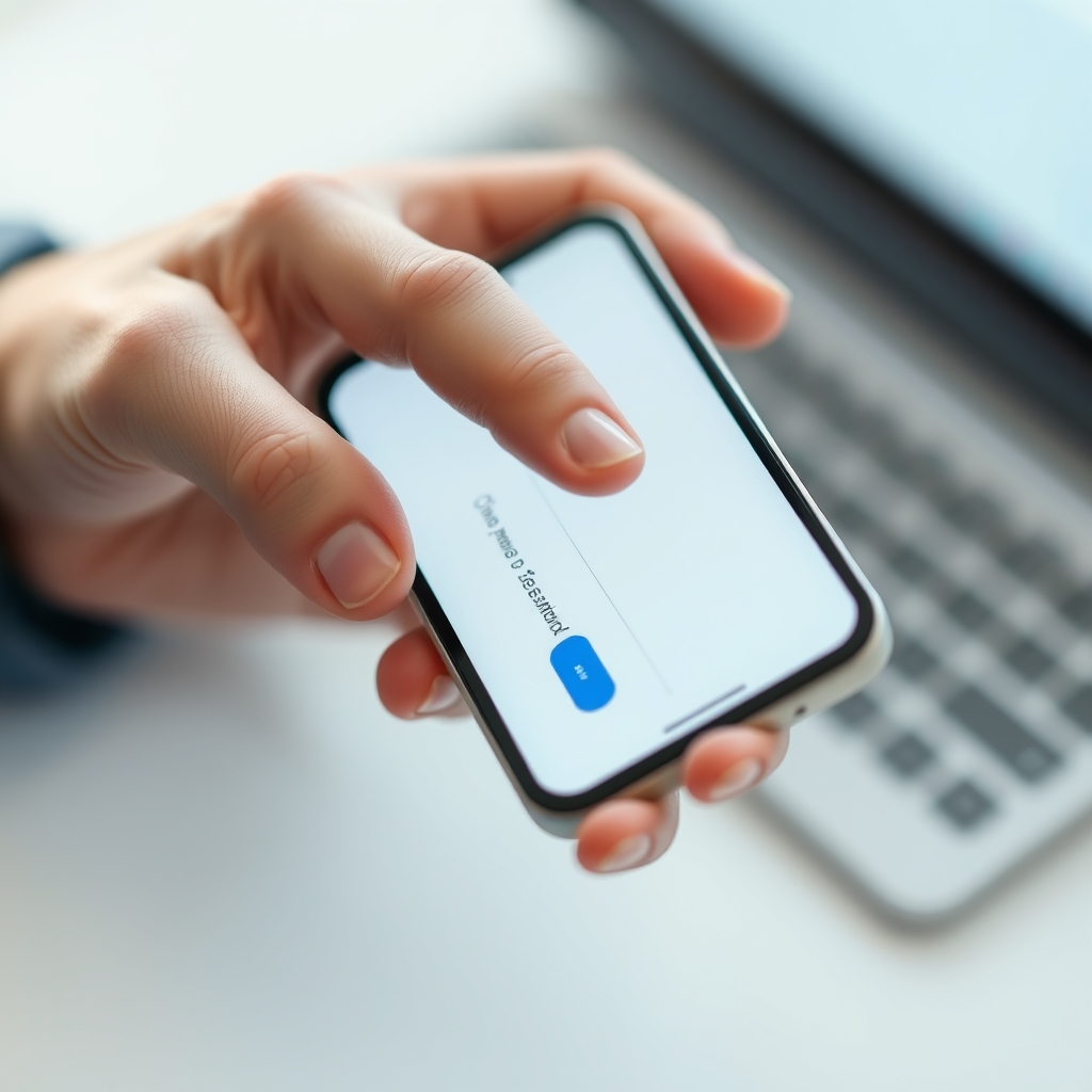 A person updating a strong password on a smartphone for security.