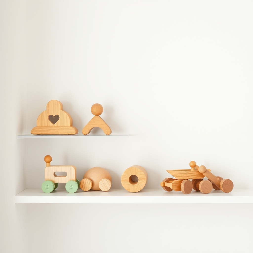 A minimalist shelf display showing the benefits of curated toy collections.