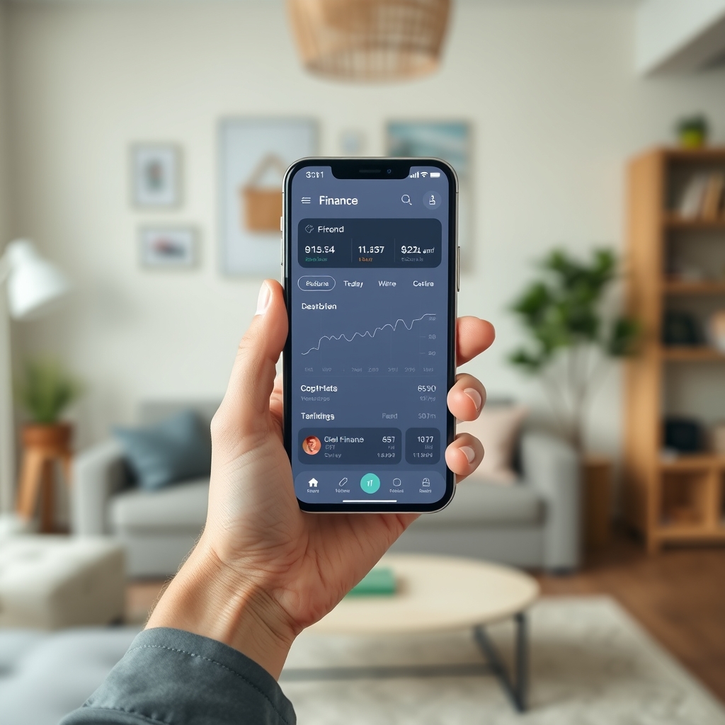 A smartphone showing a financial dashboard, symbolizing mobile budget management.