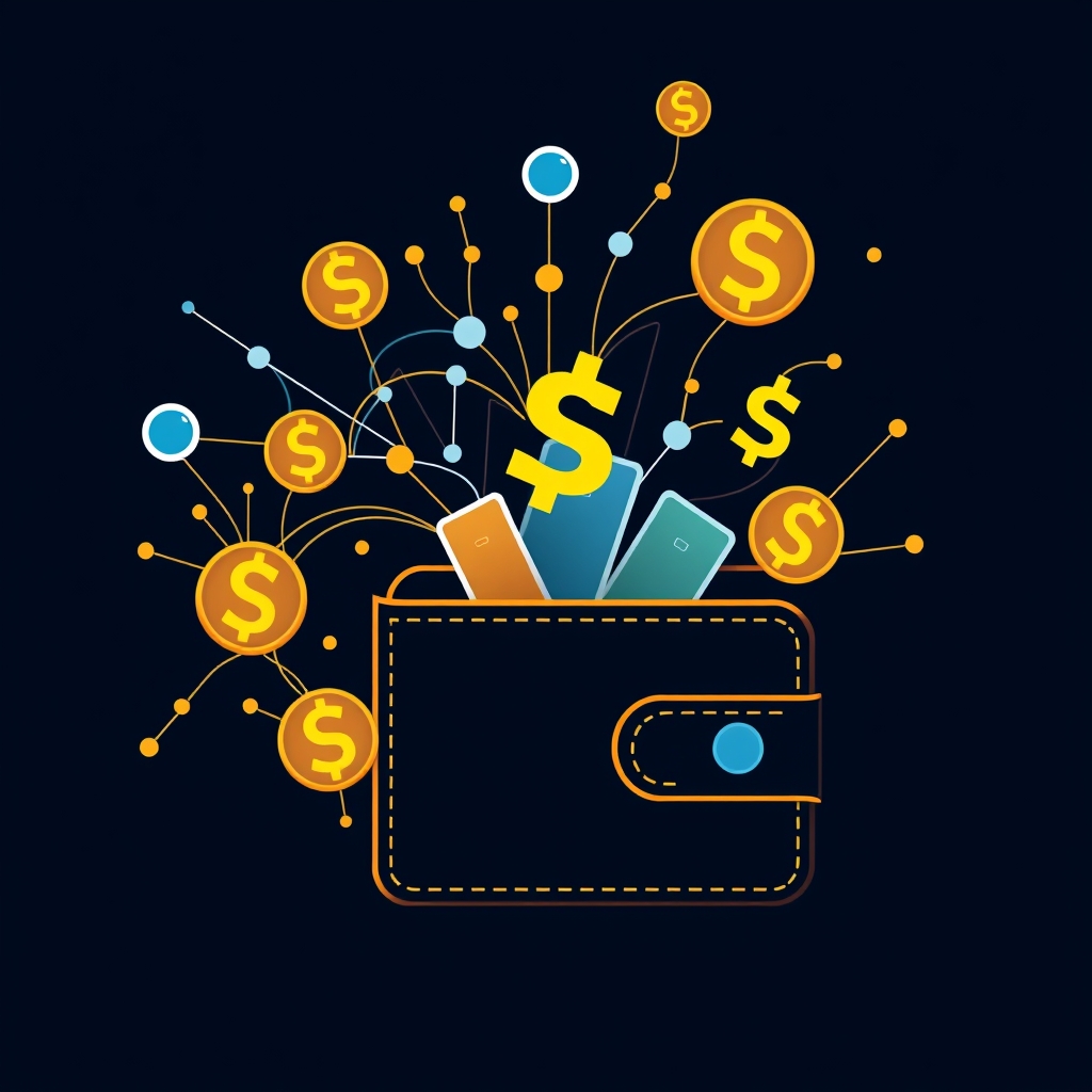 Abstract digital financial data visualization.