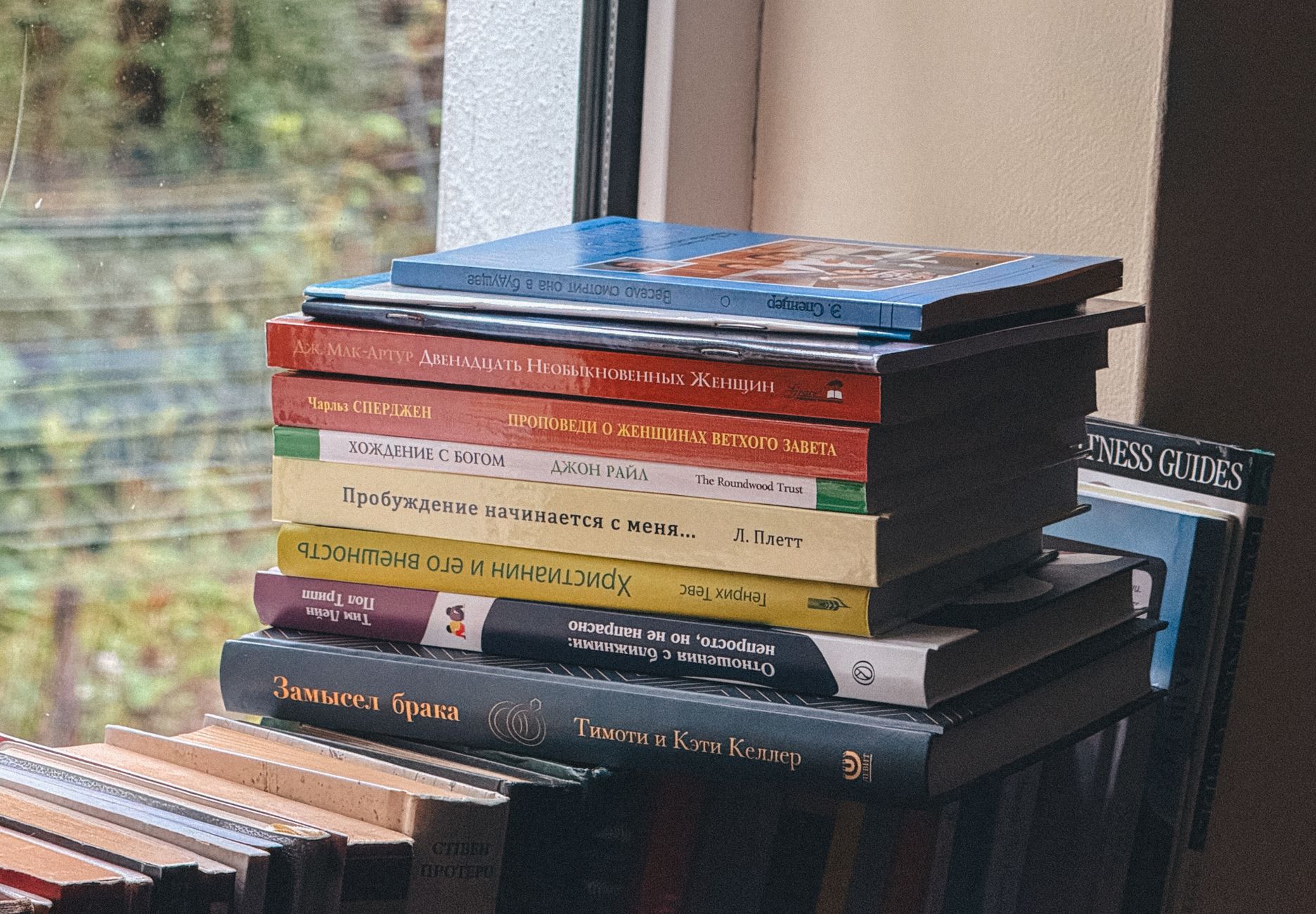 A collection of multilingual children's books.