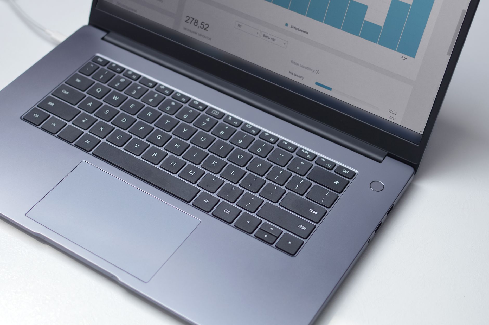 A digital financial dashboard on a laptop screen.