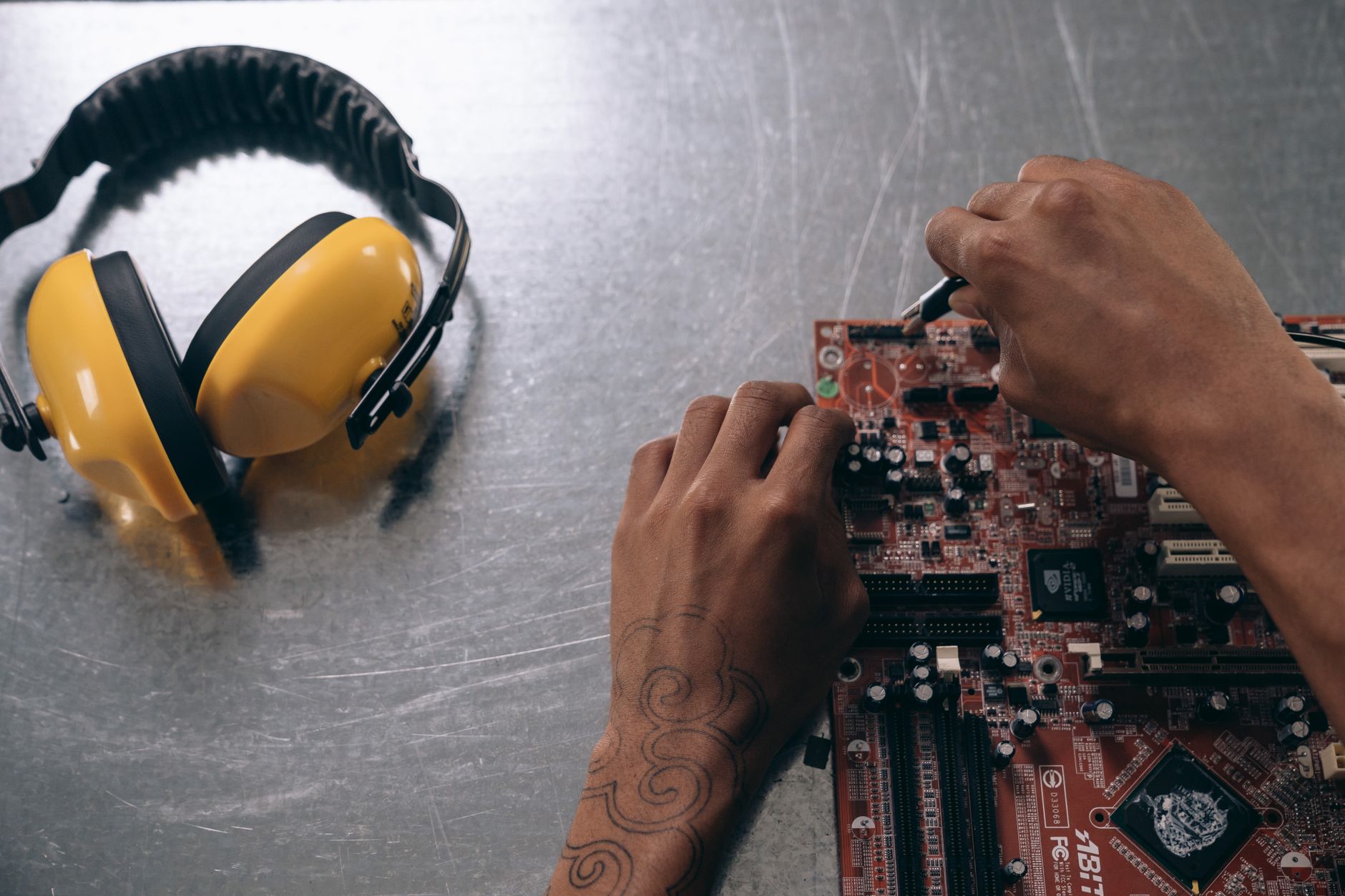 Conceptual illustration of electronic repair processes.