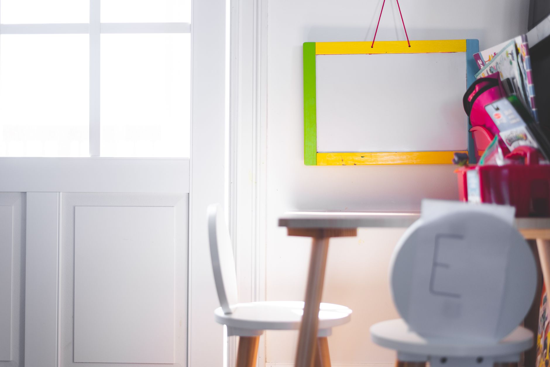 A clean, organized study space for a child.