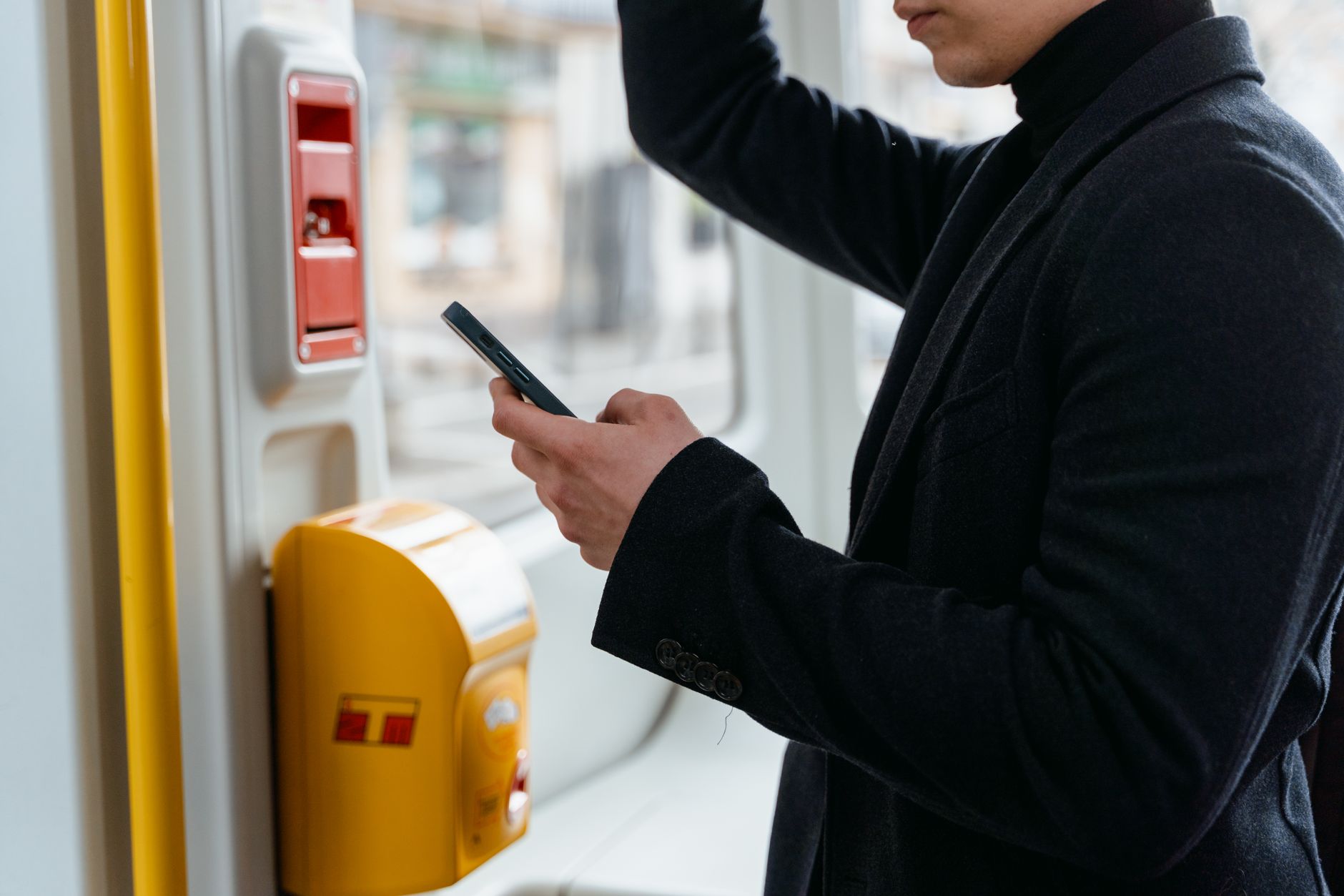 Digital train ticketing app on a smartphone screen.