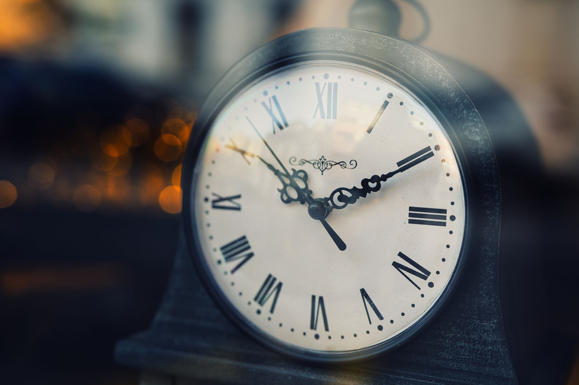 Analog clock symbolizing intentional time management.