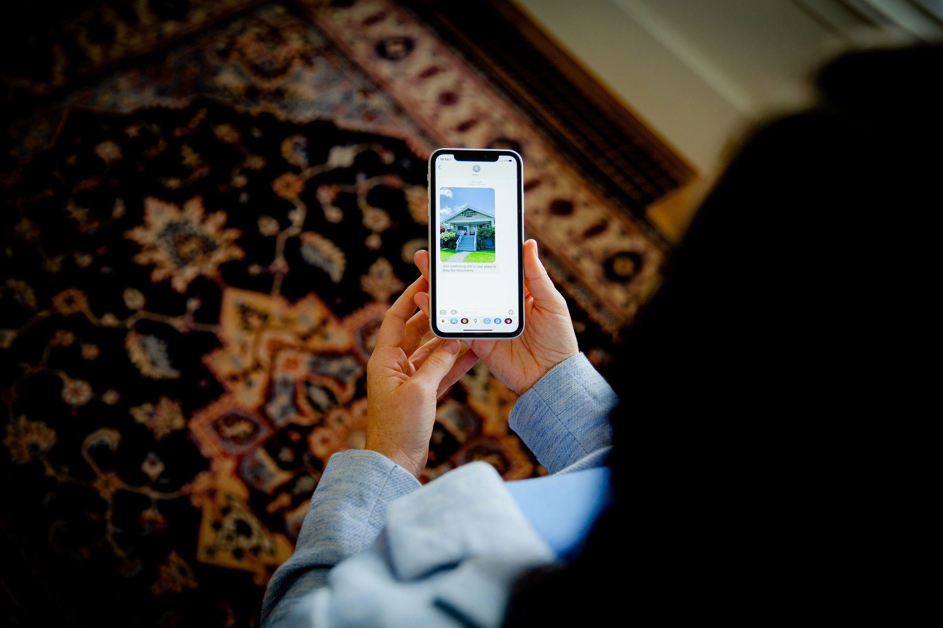 A smartphone showing a neighborhood sharing app interface.