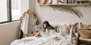 A peaceful home interior setting for a relaxing staycation.