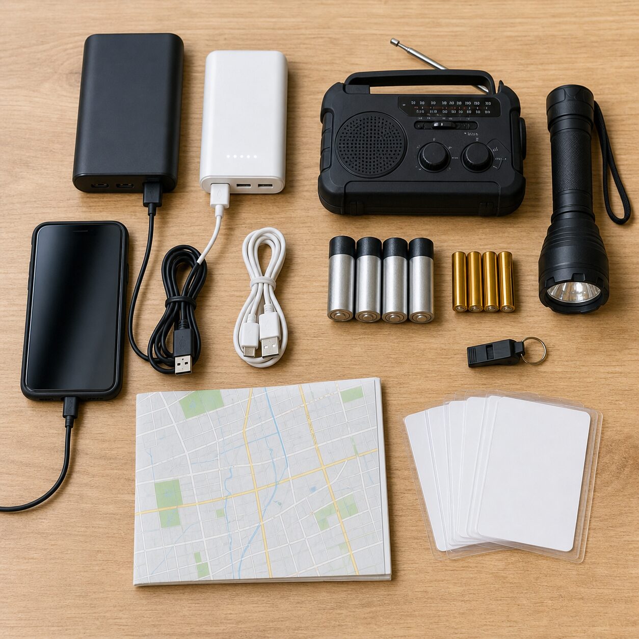 Family emergency communication backup kit