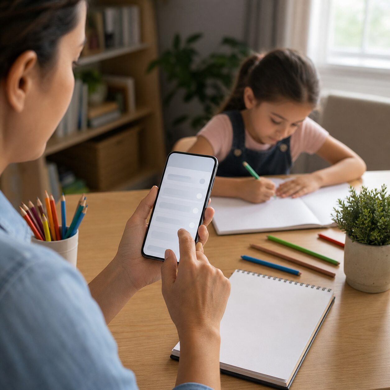 Parent reviewing app location permissions