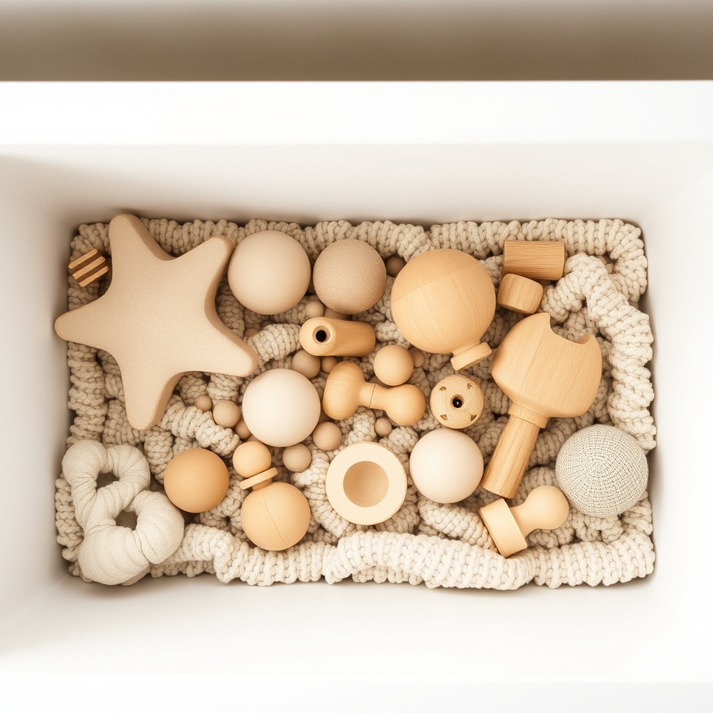 A sensory bin filled with calming, tactile materials for children.