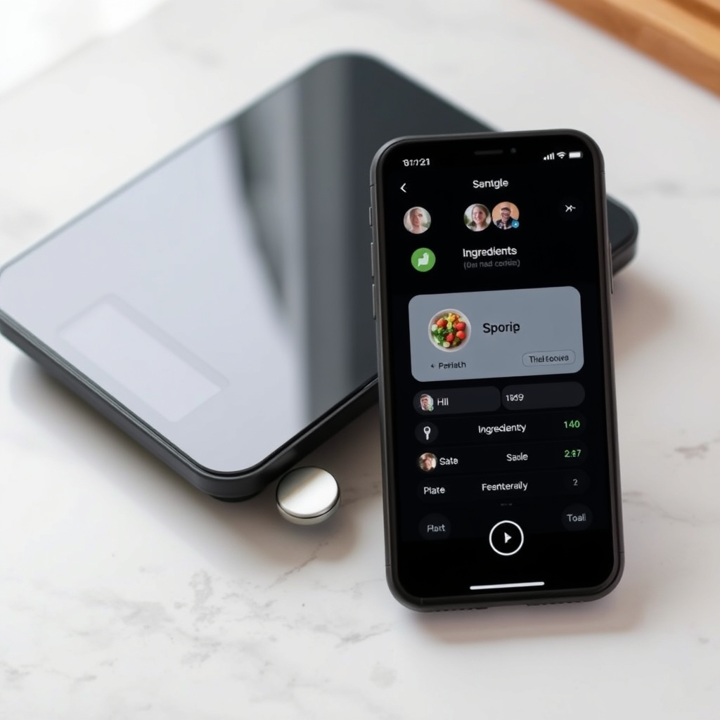 Digital kitchen scale and mobile app used for tracking ingredients and allergens.