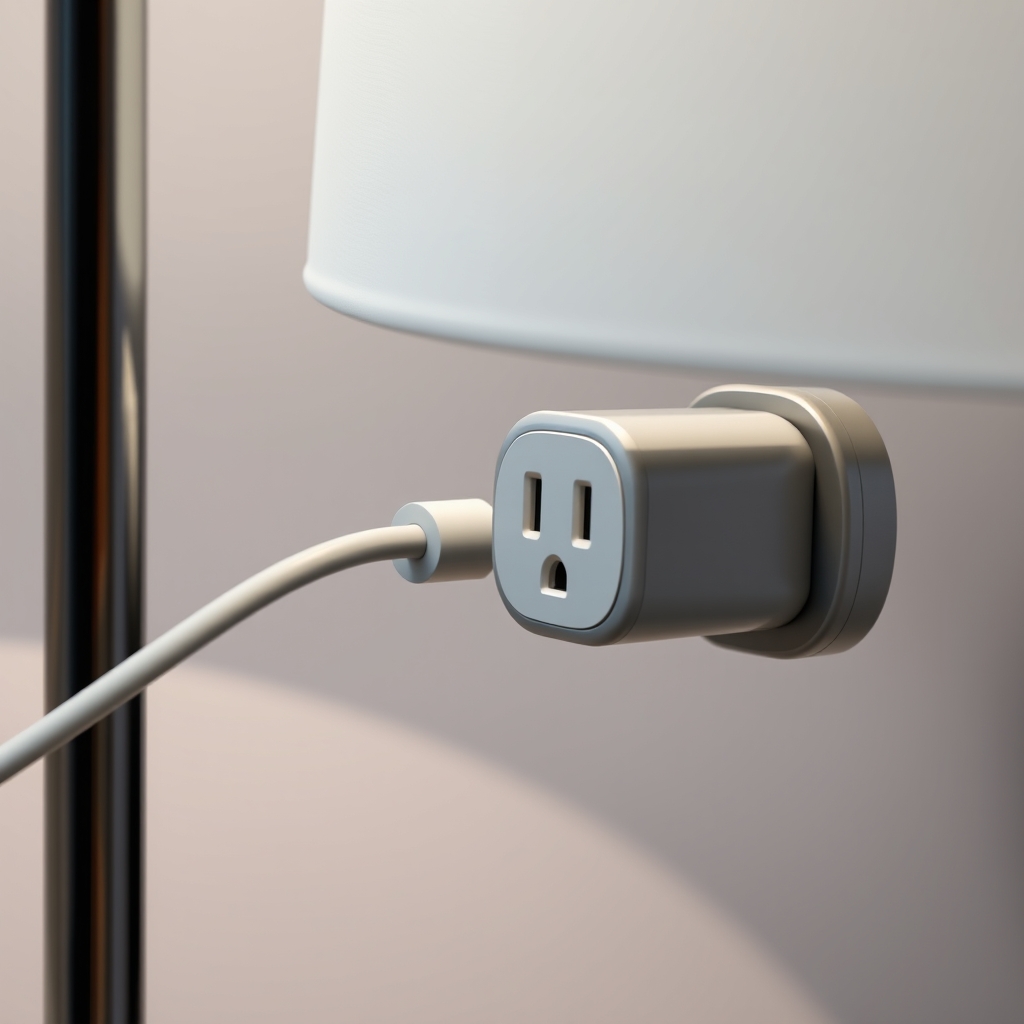 Smart plug connected to a lamp for energy monitoring