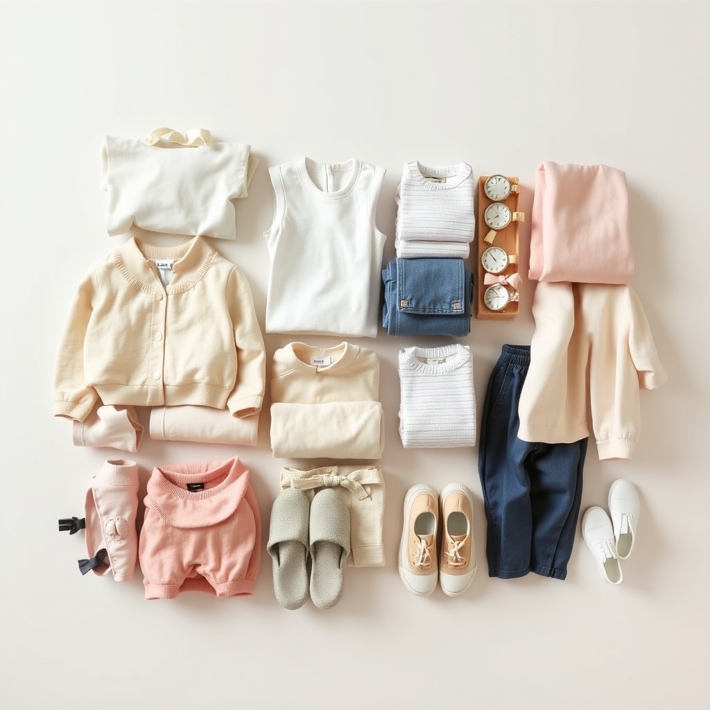 Compression packing cubes filled with organized children's clothing.