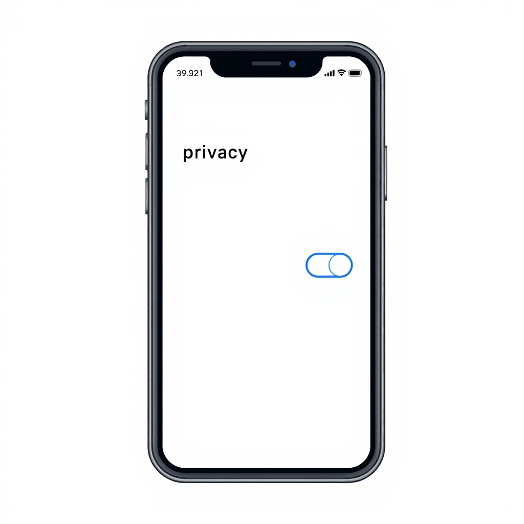 A smartphone screen showing privacy settings being enabled.