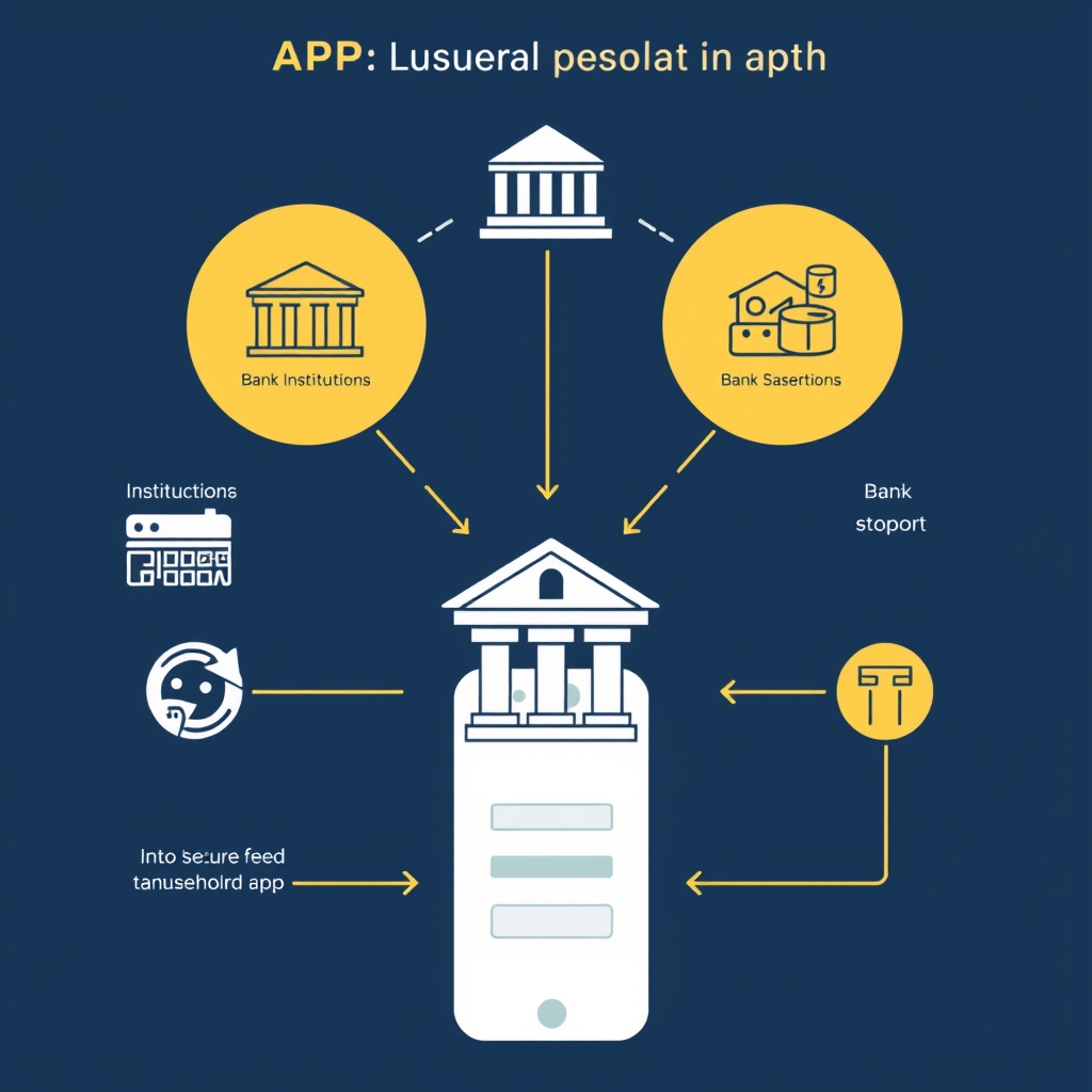 Diagram showing how open banking APIs securely transfer financial data.