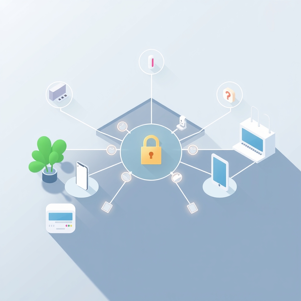 Interconnected smart home devices secured by a digital network.