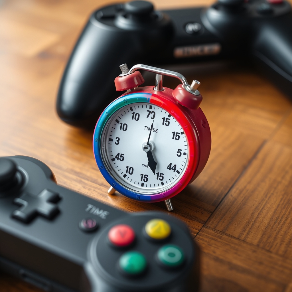 A physical timer used to manage screen time transitions.