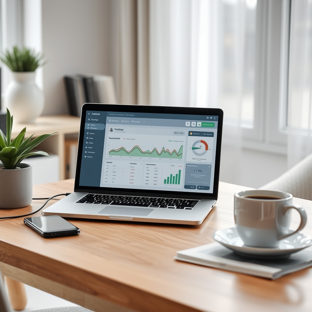 Modern home office setup for managing family budgets.