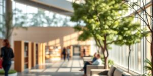 A welcoming and quiet public space designed for community interaction.