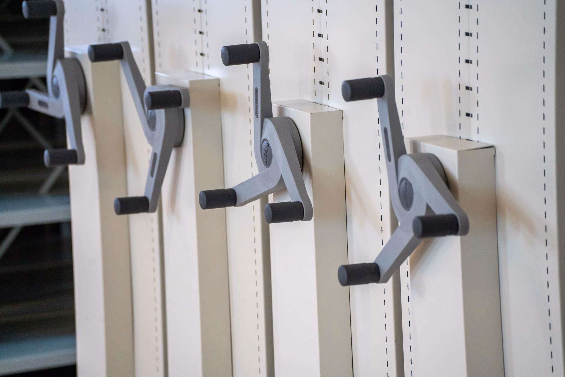 A detailed look at adjustable modular shelving units.