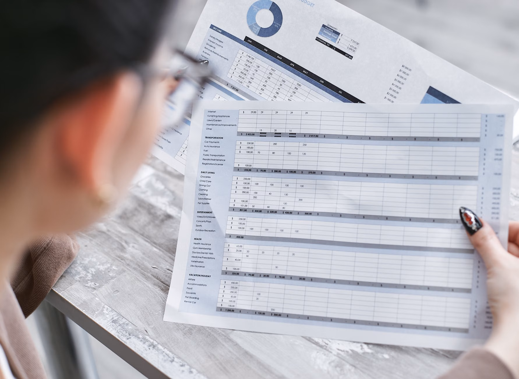 Financial planning spreadsheet for a career break.