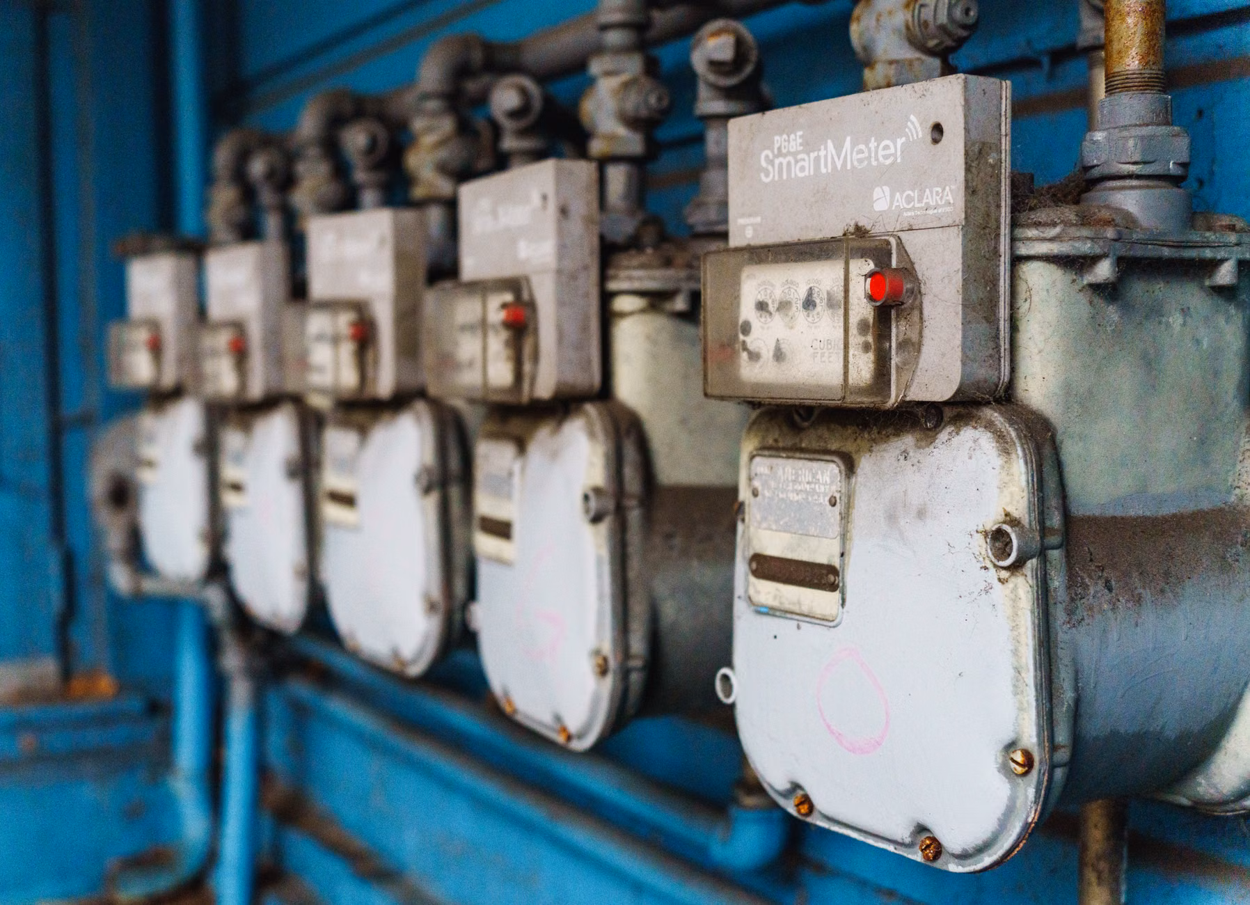 Close-up of a digital smart electricity meter interface.