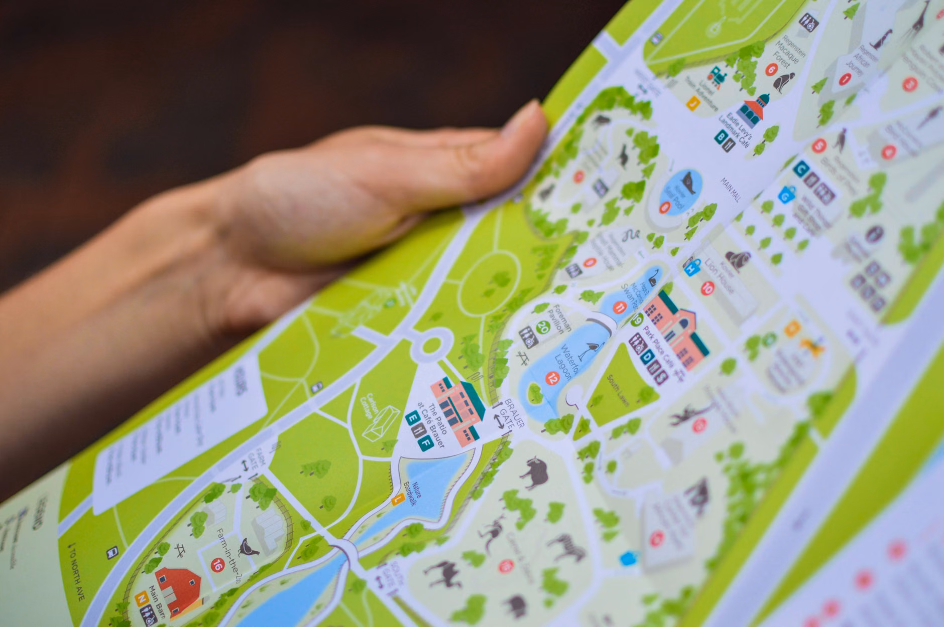 A hand-drawn map of local neighborhood points of interest.