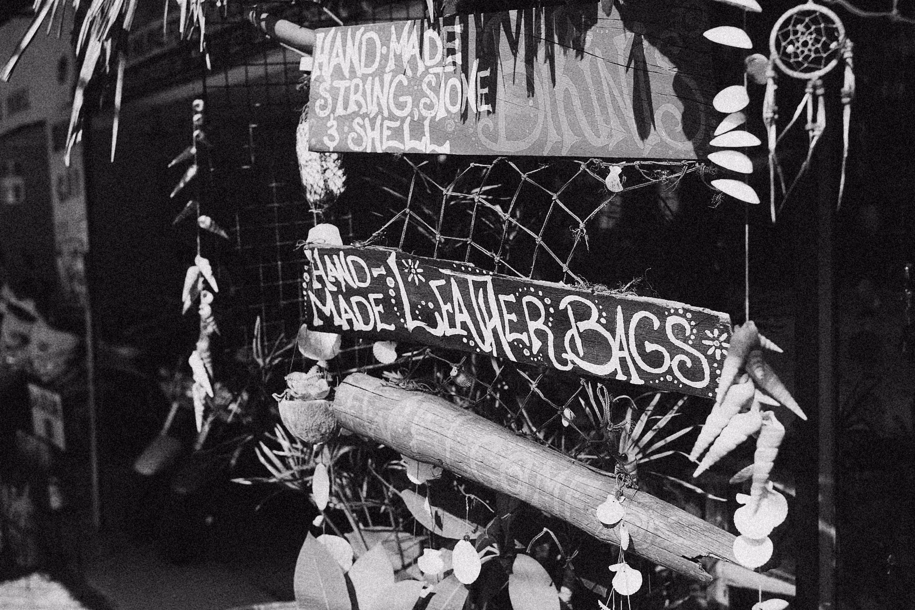 A close-up view of an artisanal craft stall at a local community festival.