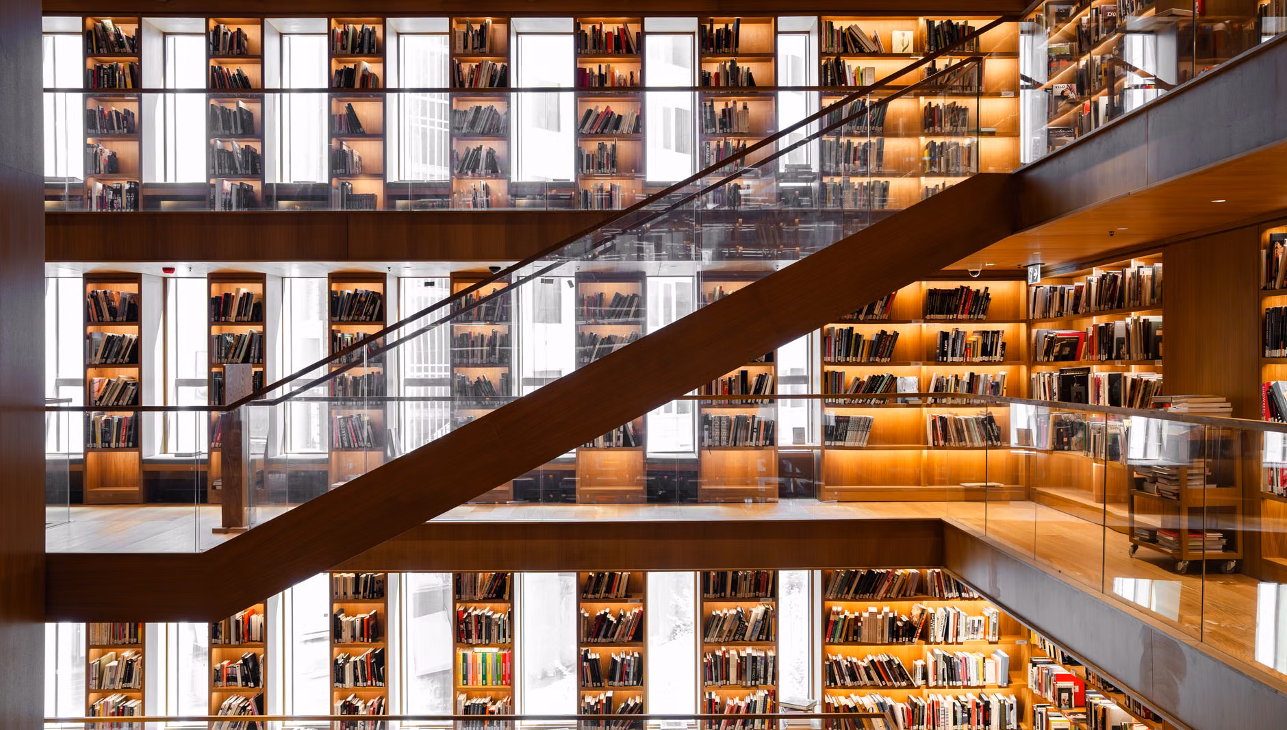 A quiet, multi-generational library space with a dedicated area for kids.