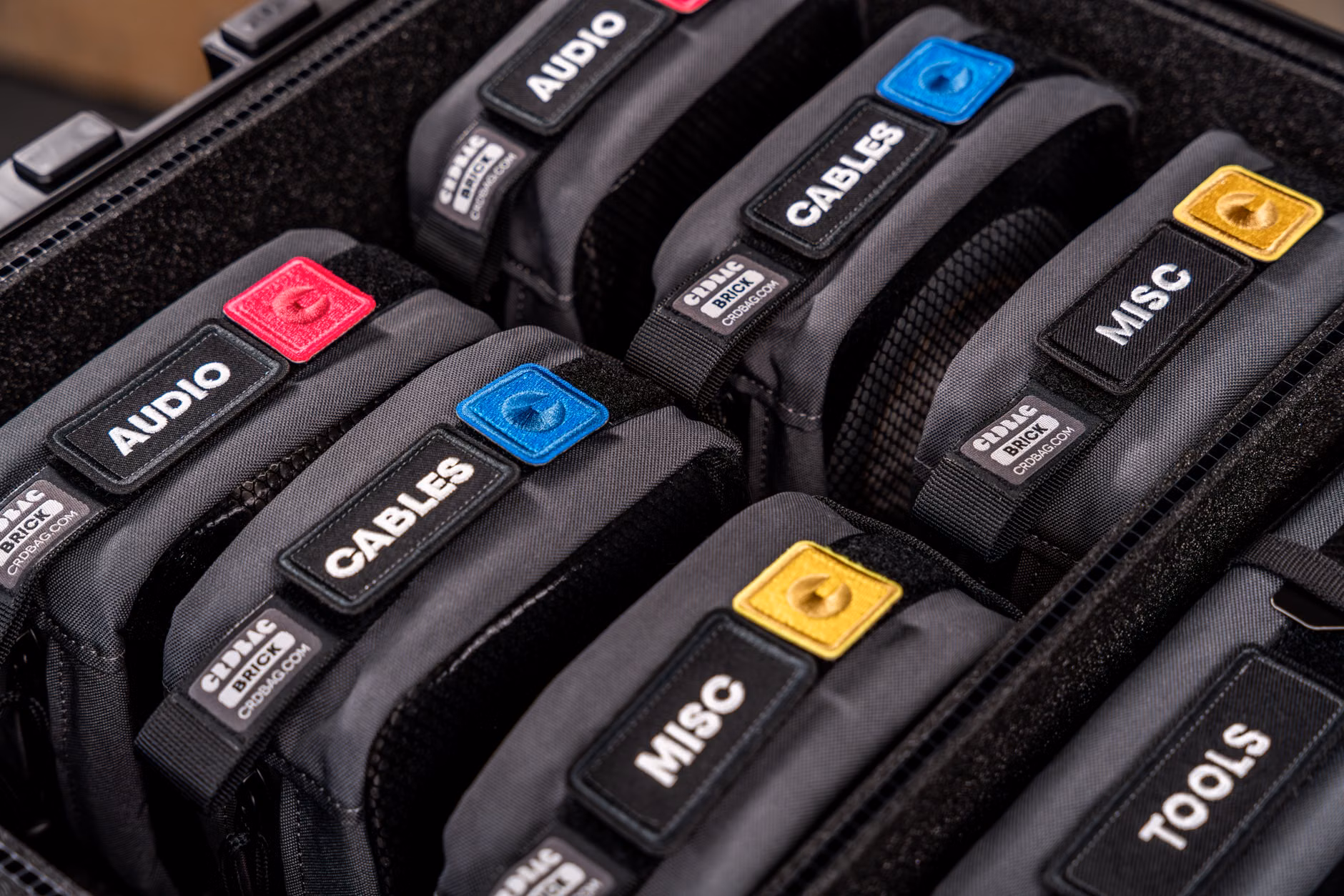 A neatly packed travel bag with minimal charging cables.