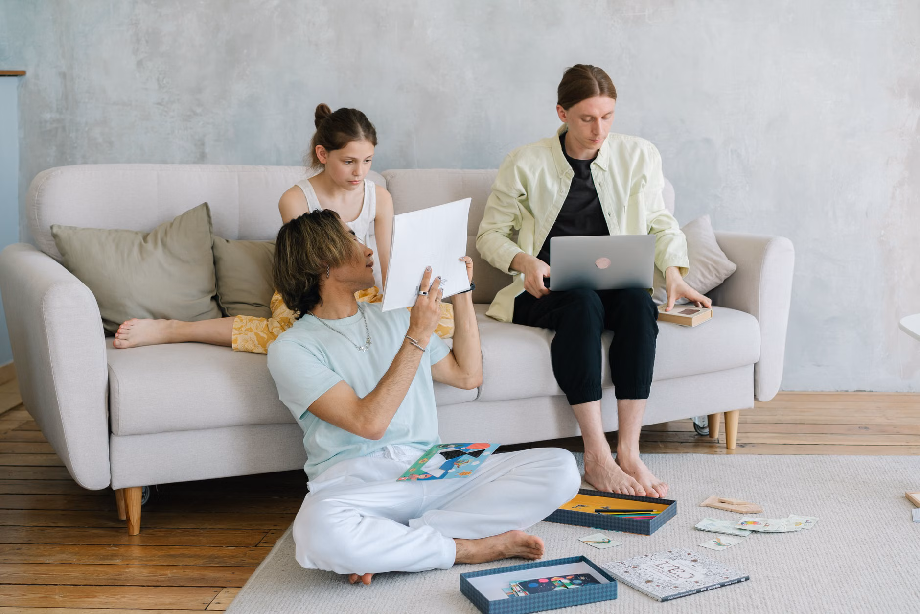 Engaging in analog family activities during a digital-free weekend.