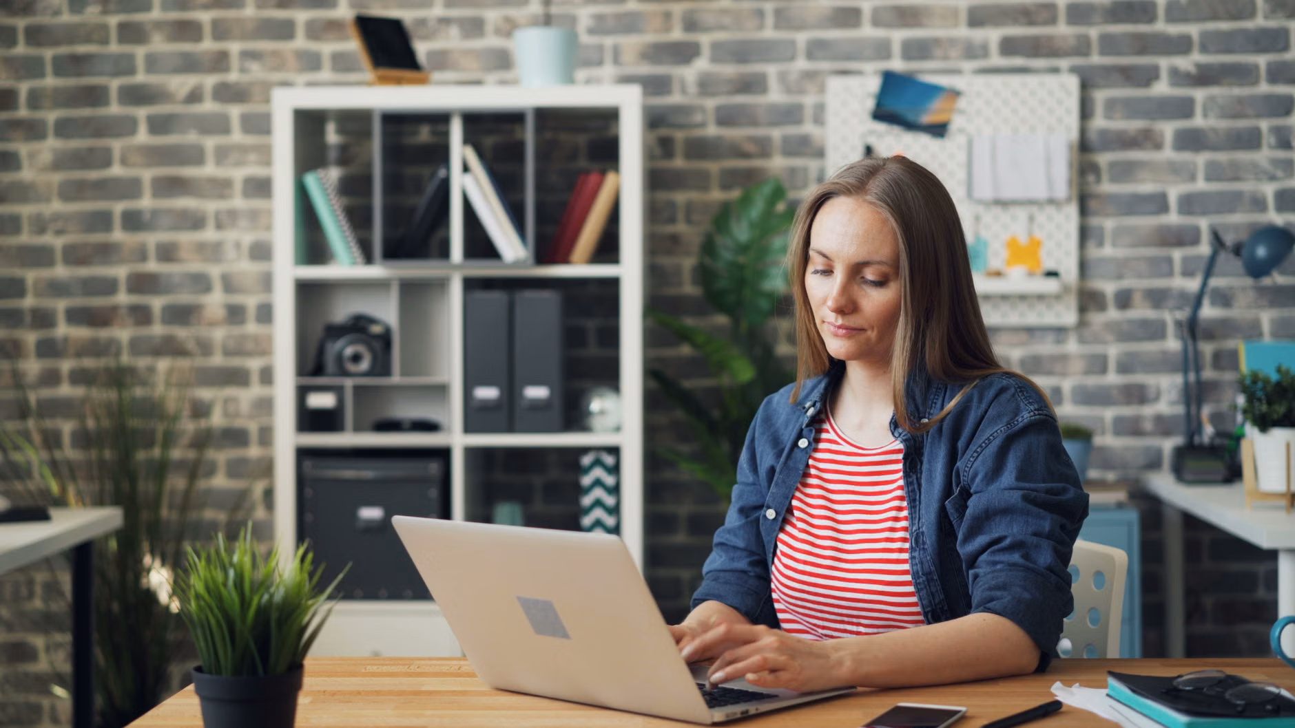 Remote worker focused on their task in a secure home office.