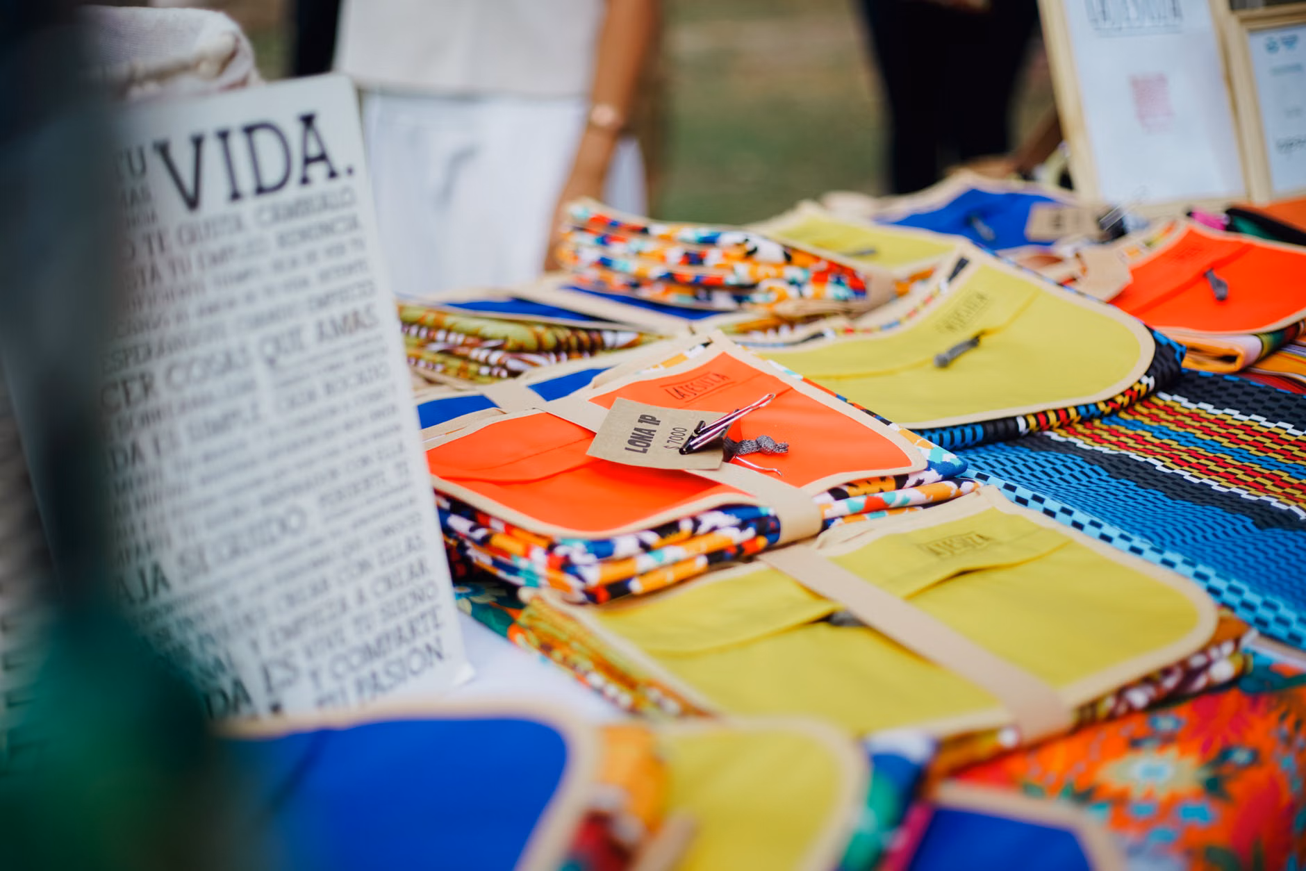 Handmade local goods displayed at a community micro-festival market.