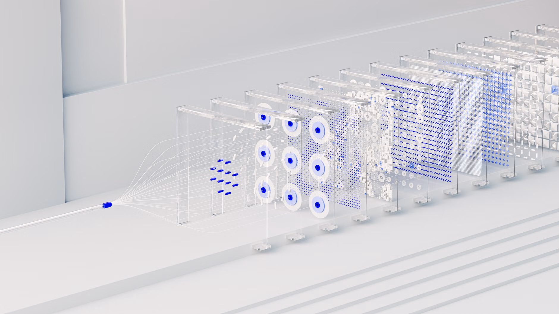 Network node illustration representing AI data filtering.