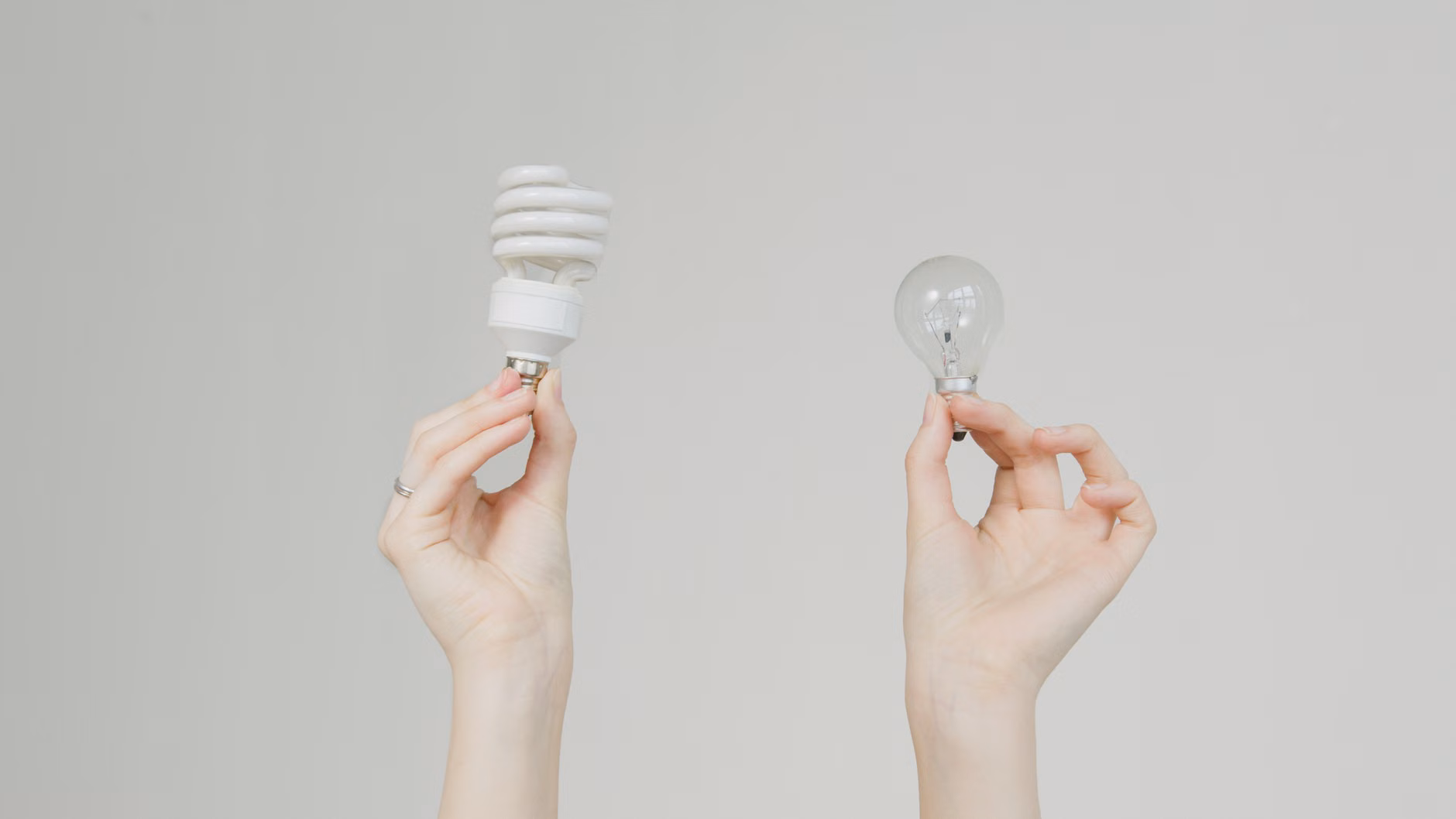 Comparison graphic showing the energy efficiency difference between old and new lightbulb technology.