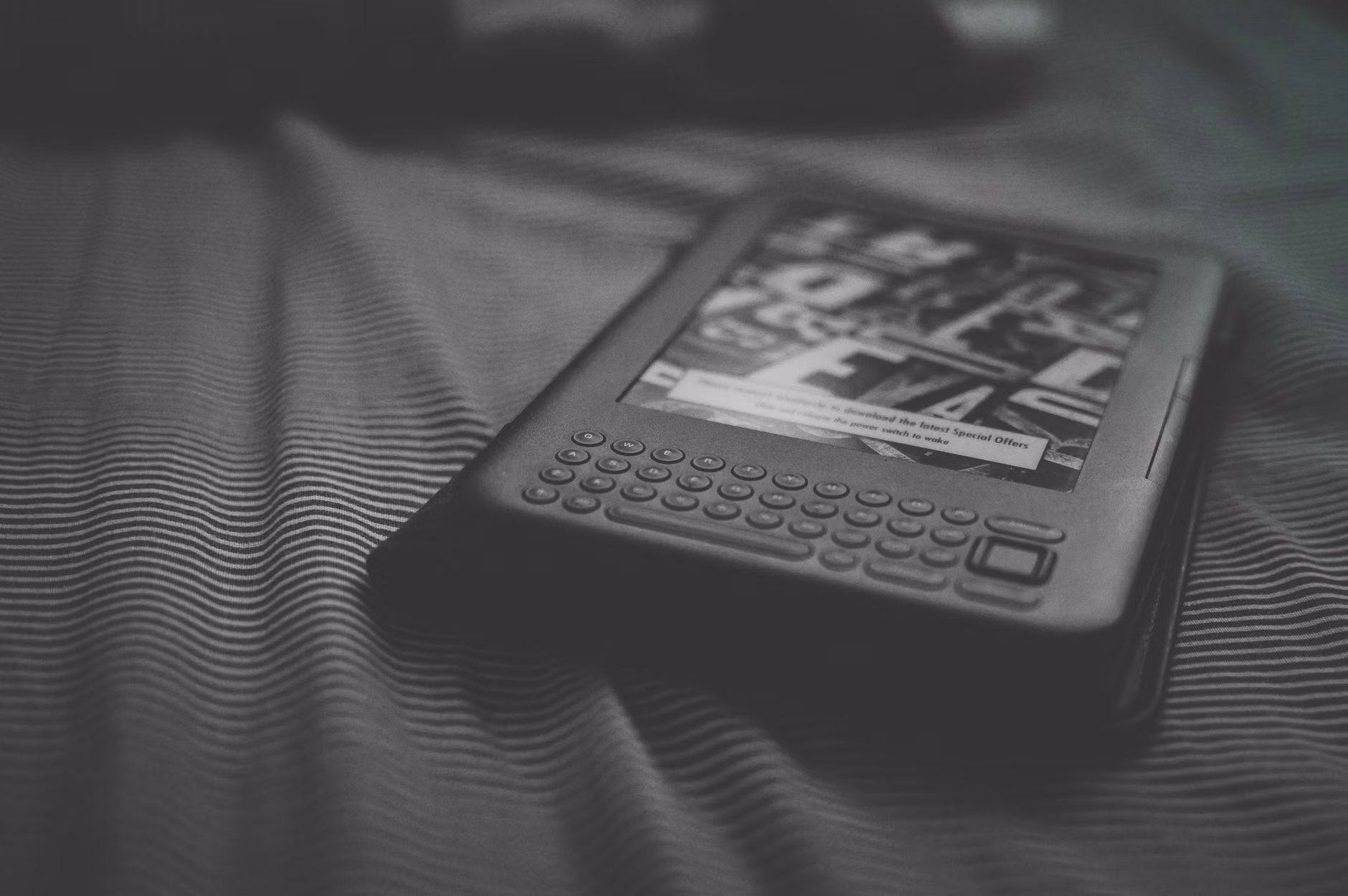 Macro shot of E-Ink display showing high-contrast text.