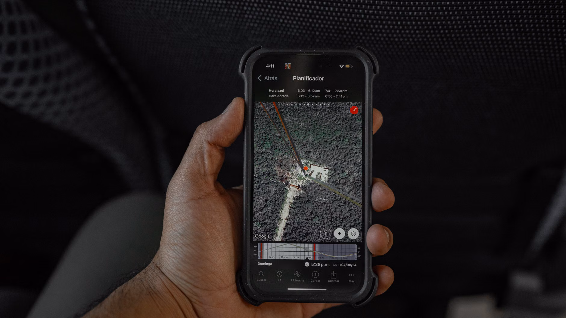 A smartphone display showing a map view of tracked household items.