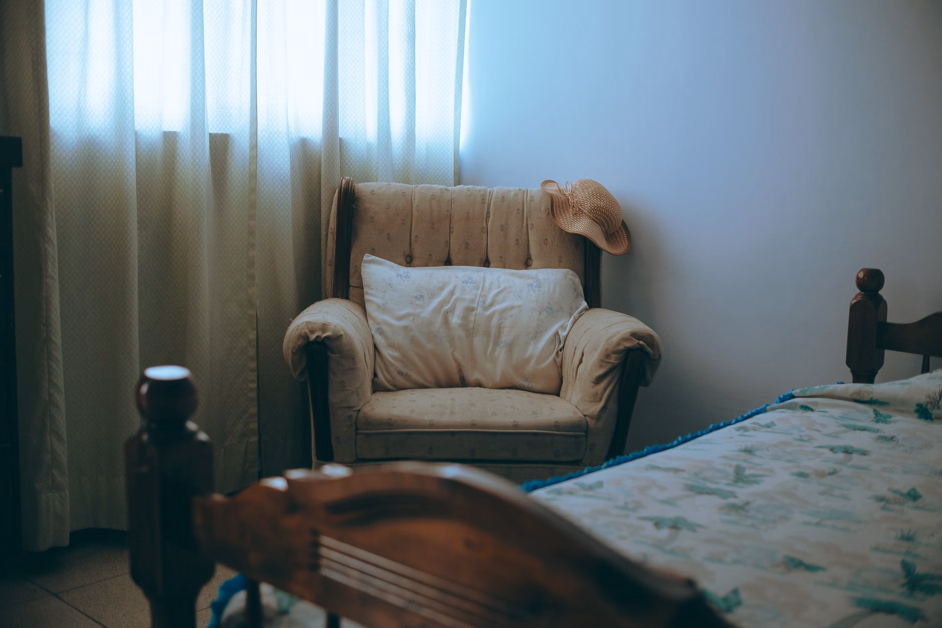 A quiet, comfortable corner in a vacation rental for personal downtime.