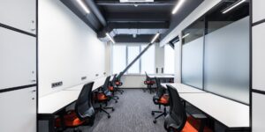 A clean, modern workspace at the end of the day, symbolizing the right to disconnect.