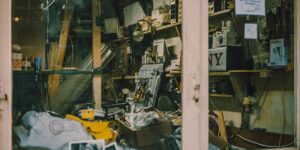 A collaborative Repair Café workshop space where community members fix household items together.