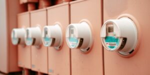 A modern smart energy meter representing the 2026 digital grid transition.