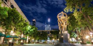 A vibrant community plaza representing the modern third-space revival.