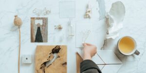 A curated collection of sensory-friendly travel items laid out on a table.