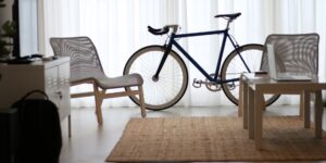 A bright, modern, sustainable living room setup.