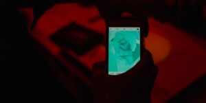 A person using a thermal imaging camera for a home energy audit