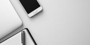 A minimalist desk setup representing organized communication.